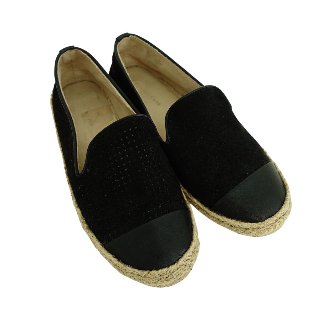 Charter Club Womens Jonii Espadrille Platform Flats Round Toe Black Size 6.5M